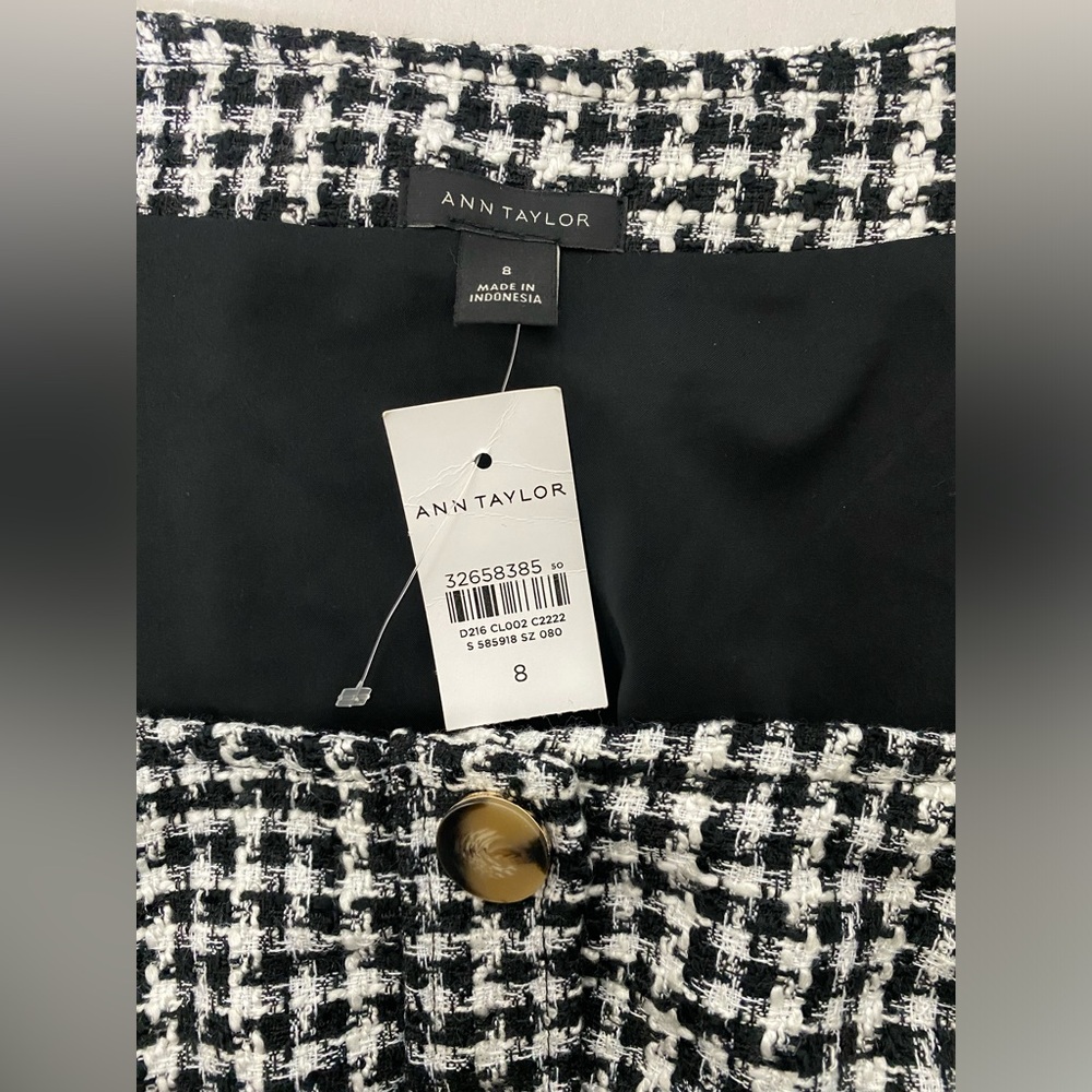 NWT Ann Taylor Gingham Tweed Button Front Sheath Dress Women’s Size 8 - Picture 7 of 8